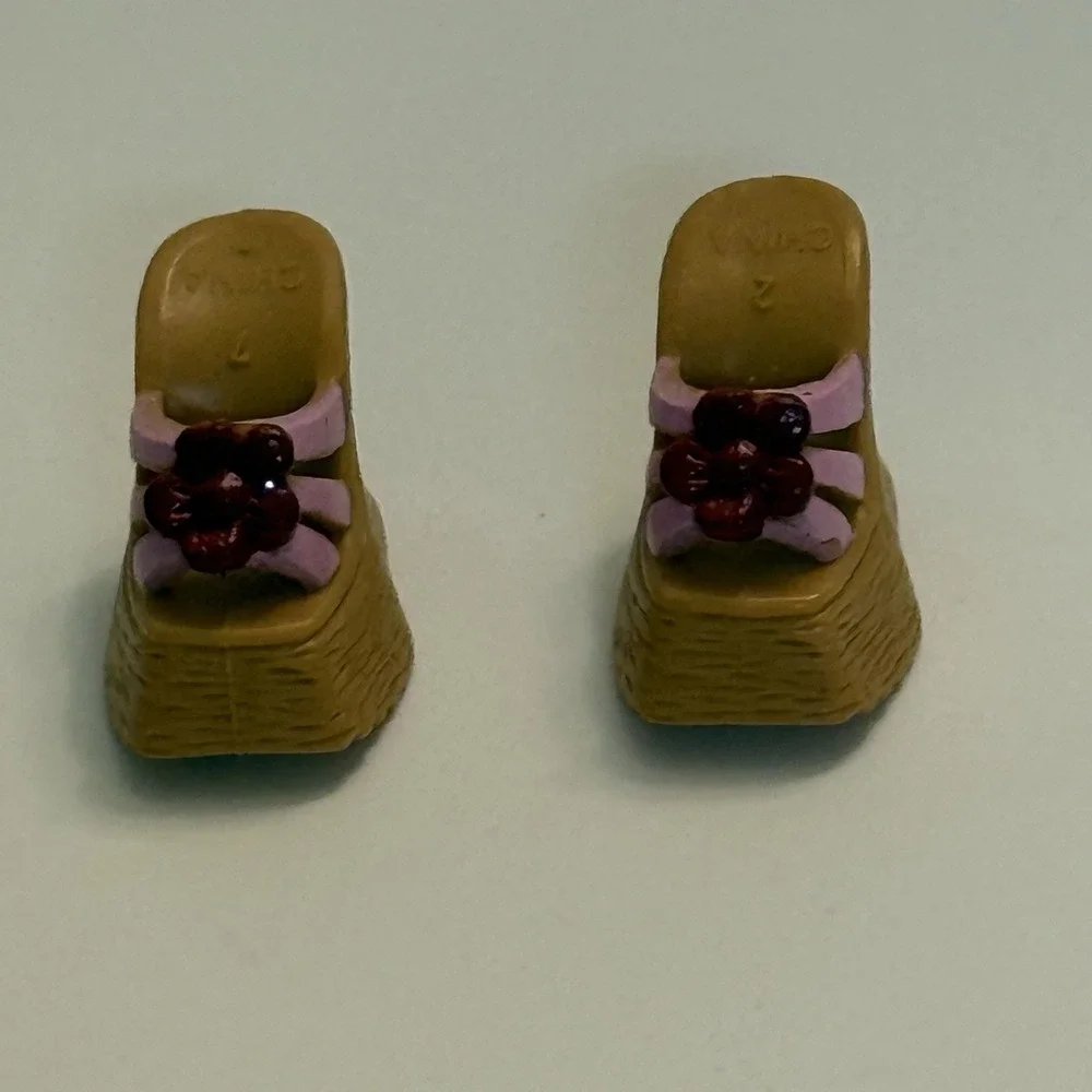 Barbie Mattel Retro Wedge Heel Open Toe Slide My Scene Shoes VTG